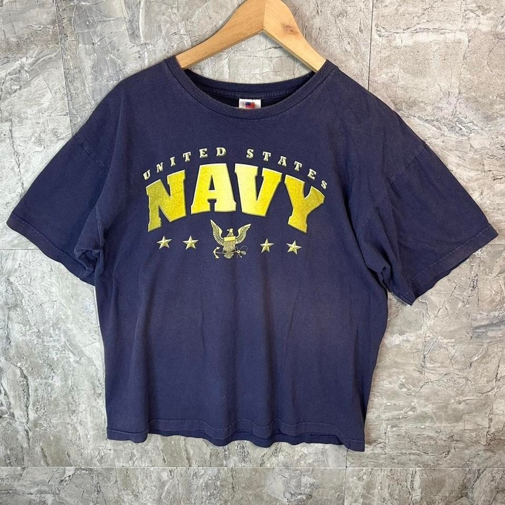 Navy blue vintage 90s United States Navy T-shirt Men's Large‎